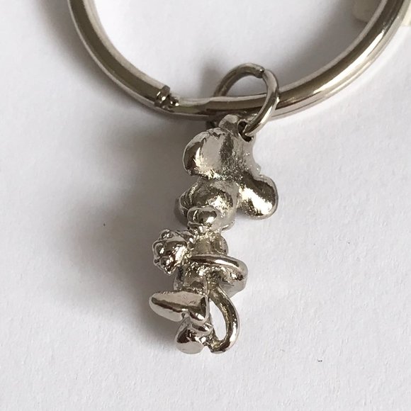 Vintage Disney Minnie Mouse 3D Charm Keychain Keyring Silver Tone - Picture 6 of 10